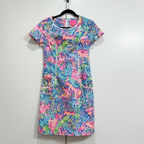 Lilly Pulitzer Coralynn Shift Dress Multi Pop Up 60 Animals Size 4 - Picture 3 of 5